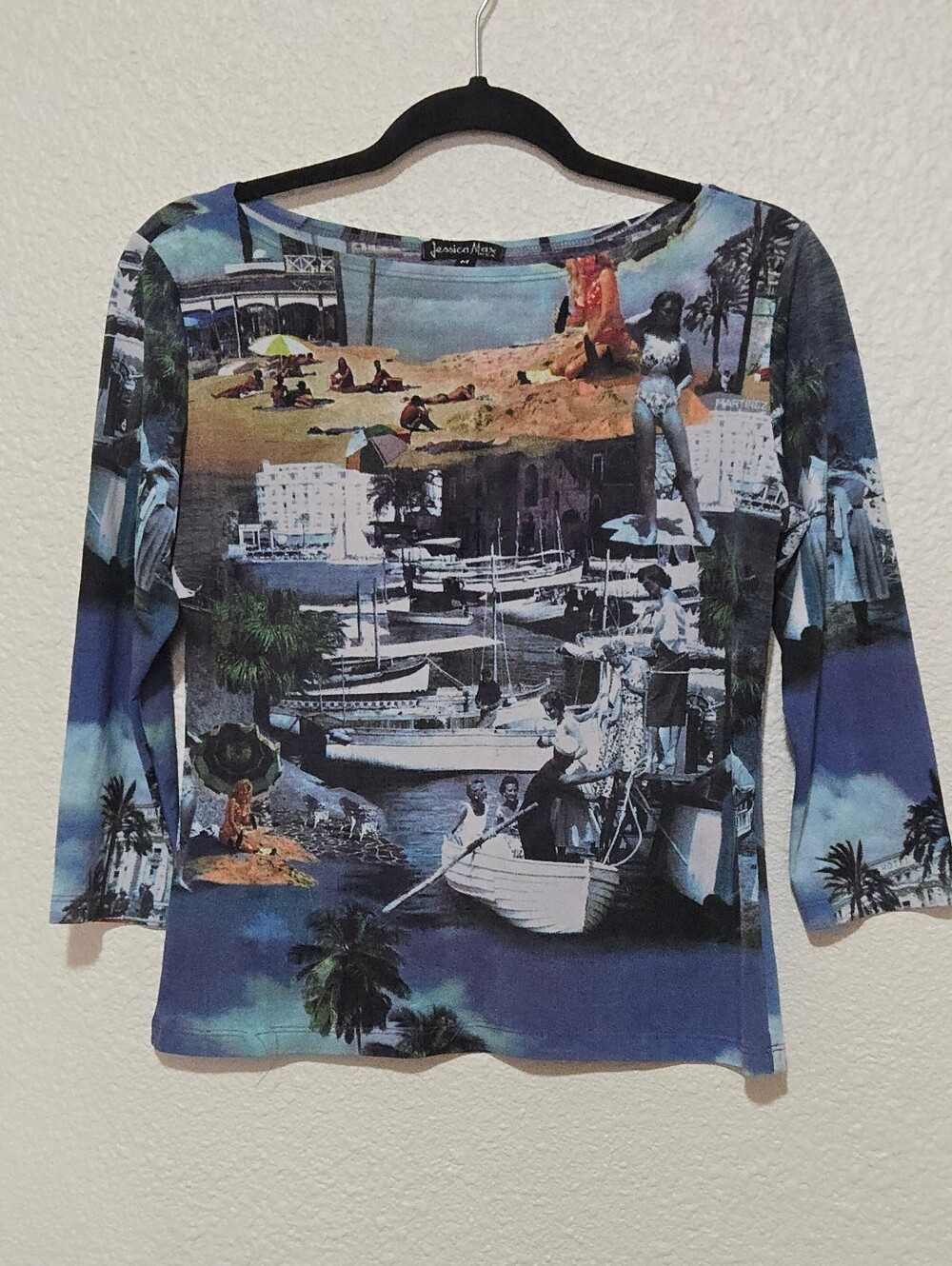 Jessica Max Y2K Graphic Print Top - Retro - Vintage - Photos - Pinups - Size M